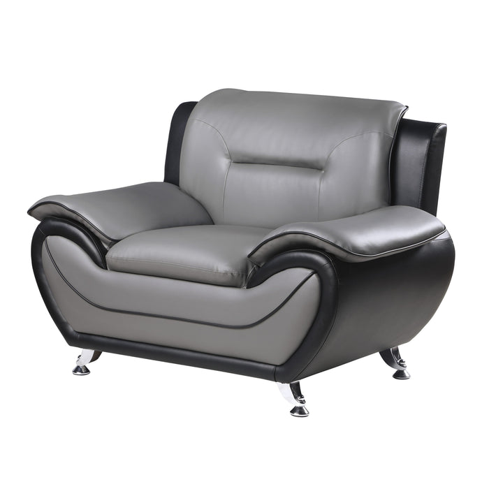 Matteo Gray/Black Faux Leather Armchair