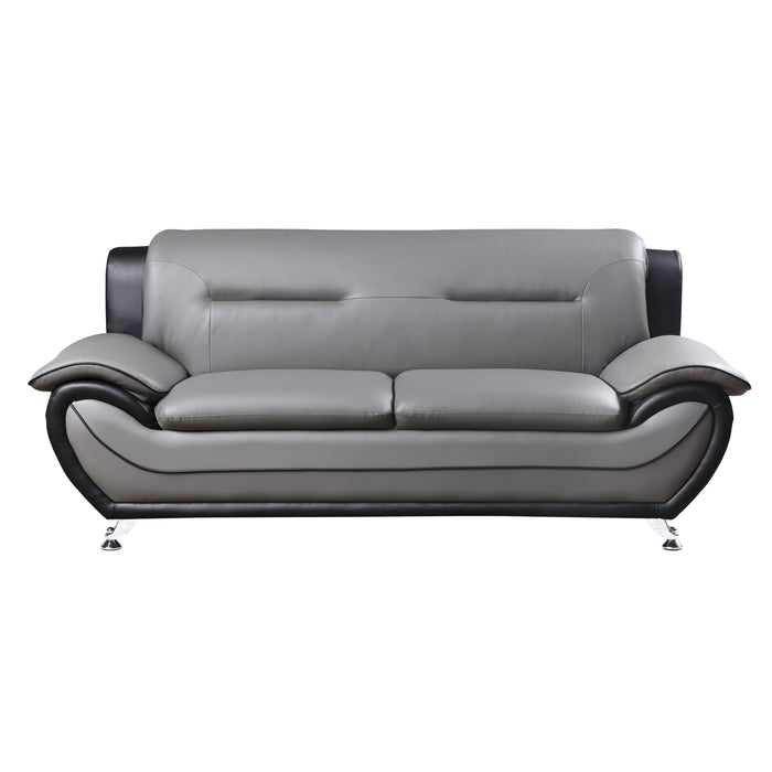 Matteo Gray/Black Faux Leather Sofa