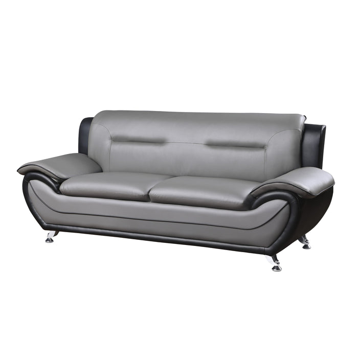 Matteo Gray/Black Faux Leather Sofa