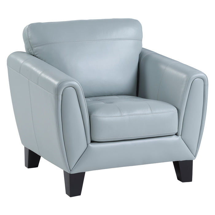 Spivey Aqua Leather Chair