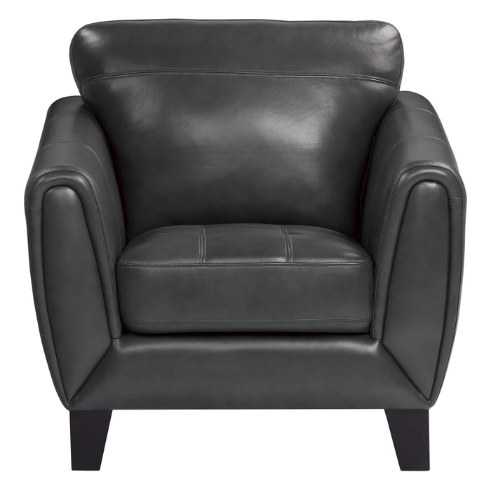 Spivey Dark Gray Leather Chair