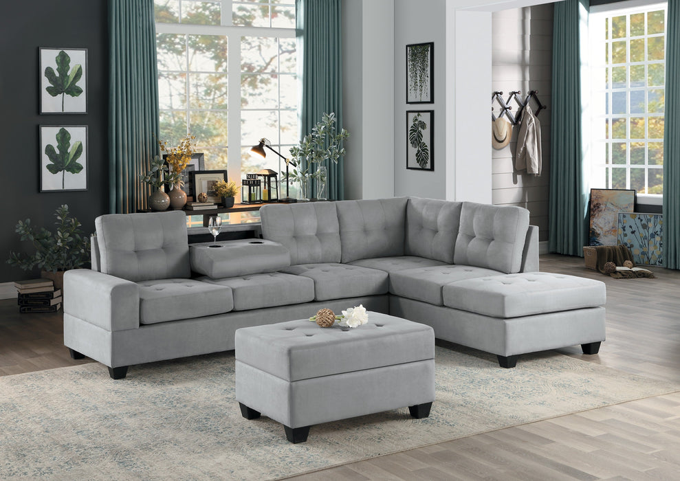 Maston Light Gray Ottoman