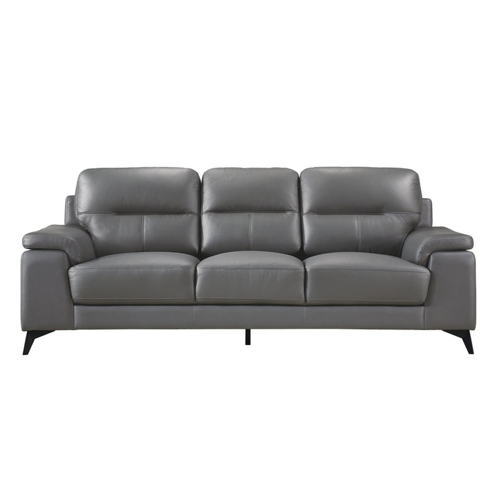 Mischa Dark Gray Top-Grain Leather Sofa