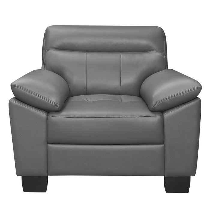 Denizen Dark Gray Leather Chair