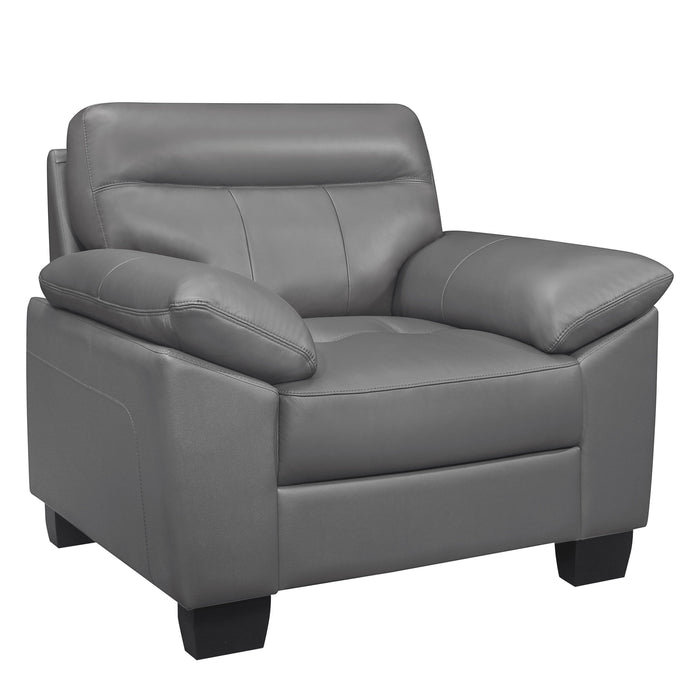 Denizen Dark Gray Leather Chair