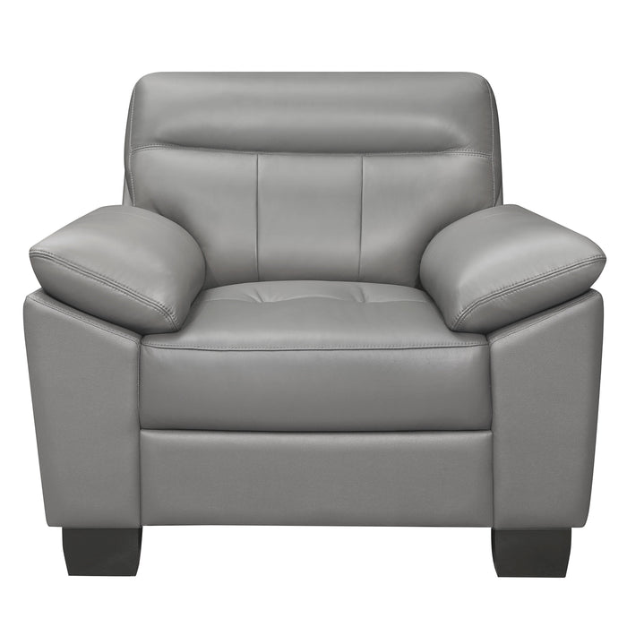 Denizen Gray Leather Chair