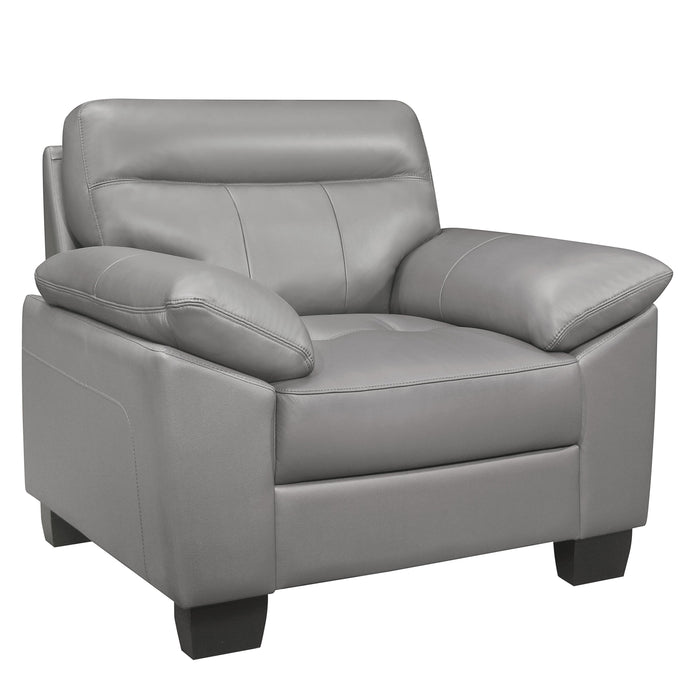 Denizen Gray Leather Chair