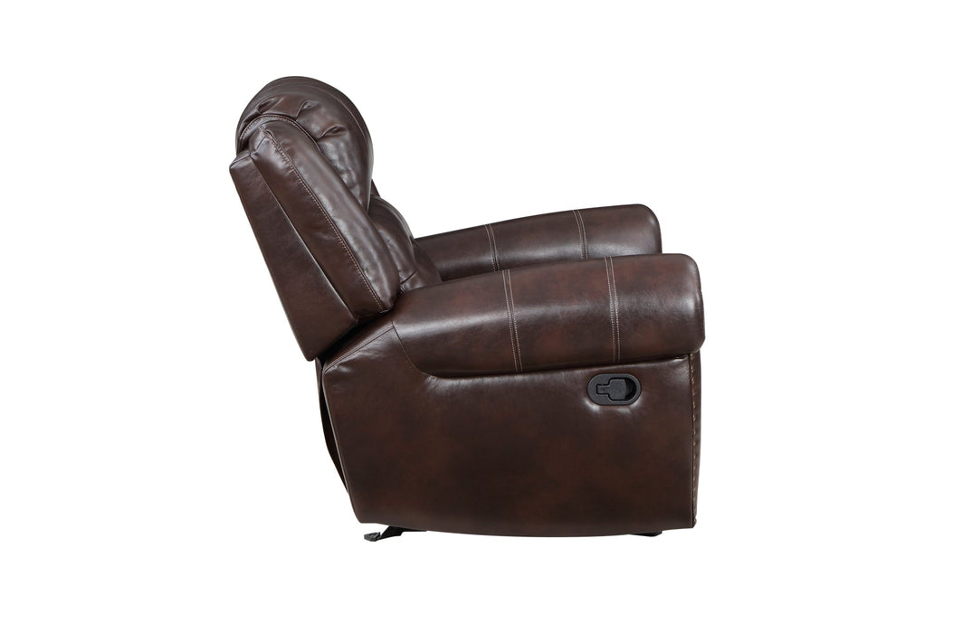 Center Hill Brown Bonded Leather Reclining Living Room Set