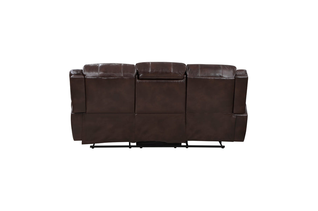 Center Hill Brown Bonded Leather Reclining Living Room Set