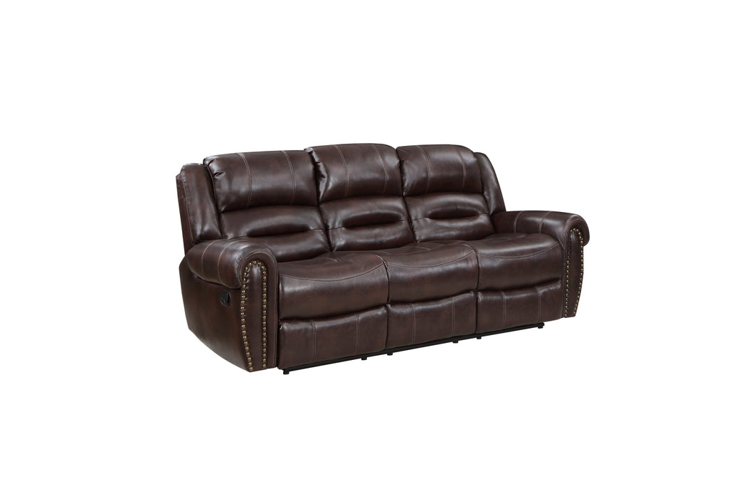 Center Hill Brown Bonded Leather Reclining Living Room Set