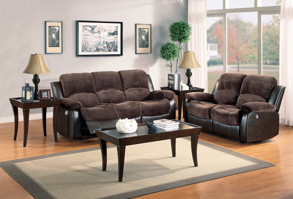 Granley Chocolate Double Reclining Sofa