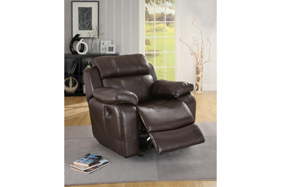 Marille Brown Bonded Leather Reclining Chair