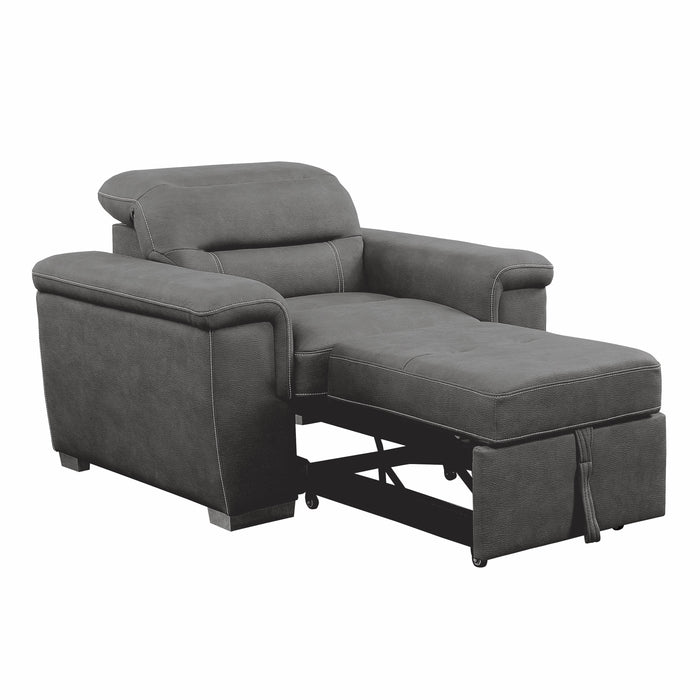 Alfio Gray Chair with Pull-out Ottoman