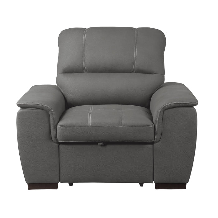 Andes Gray Chair with Pull-out Ottoman