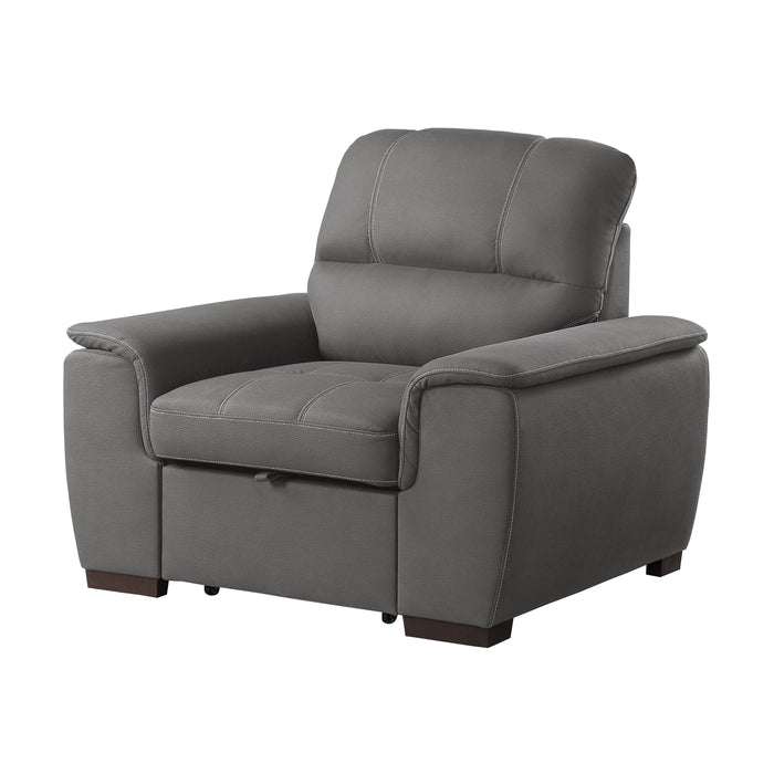 Andes Gray Chair with Pull-out Ottoman