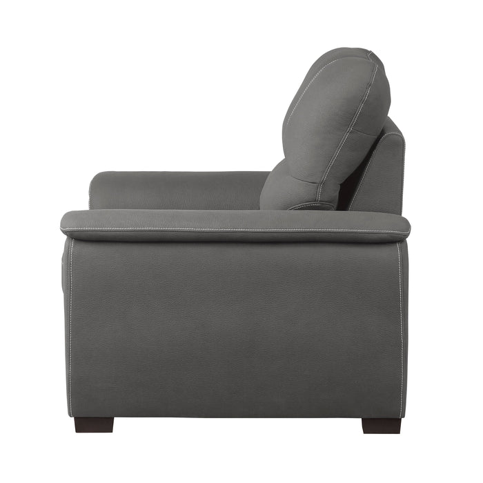 Andes Gray Chair with Pull-out Ottoman