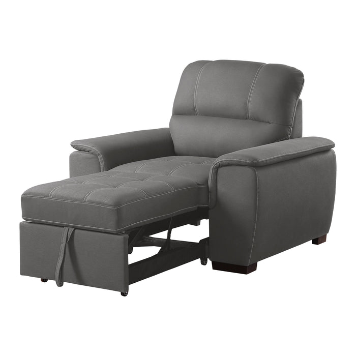 Andes Gray Chair with Pull-out Ottoman