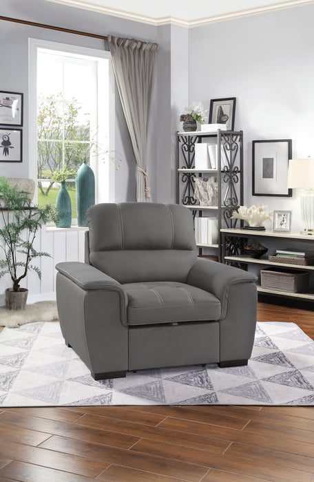 Andes Gray Chair with Pull-out Ottoman