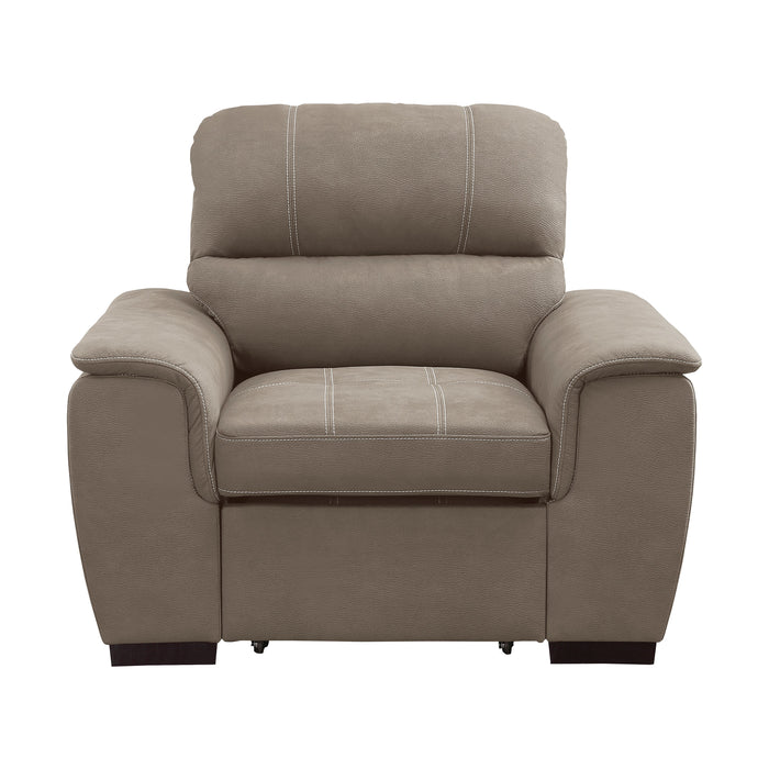 Andes Taupe Chair with Pull-out Ottoman