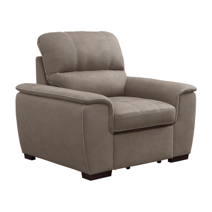 Andes Taupe Chair with Pull-out Ottoman