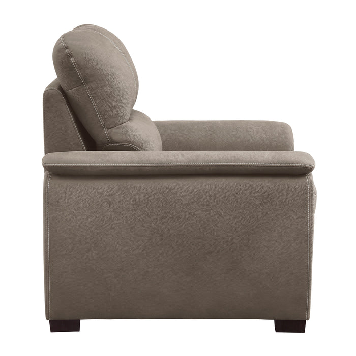 Andes Taupe Chair with Pull-out Ottoman