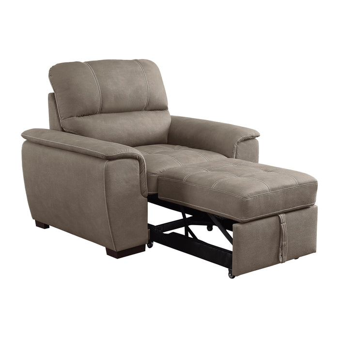 Andes Taupe Chair with Pull-out Ottoman