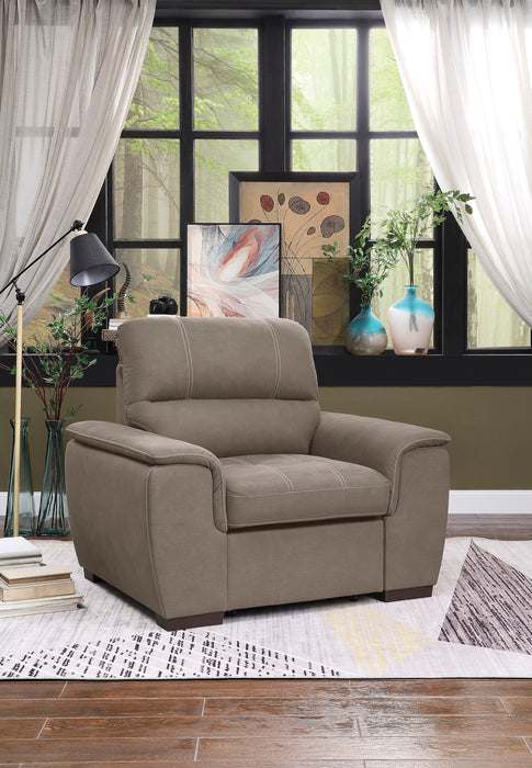 Andes Taupe Chair with Pull-out Ottoman