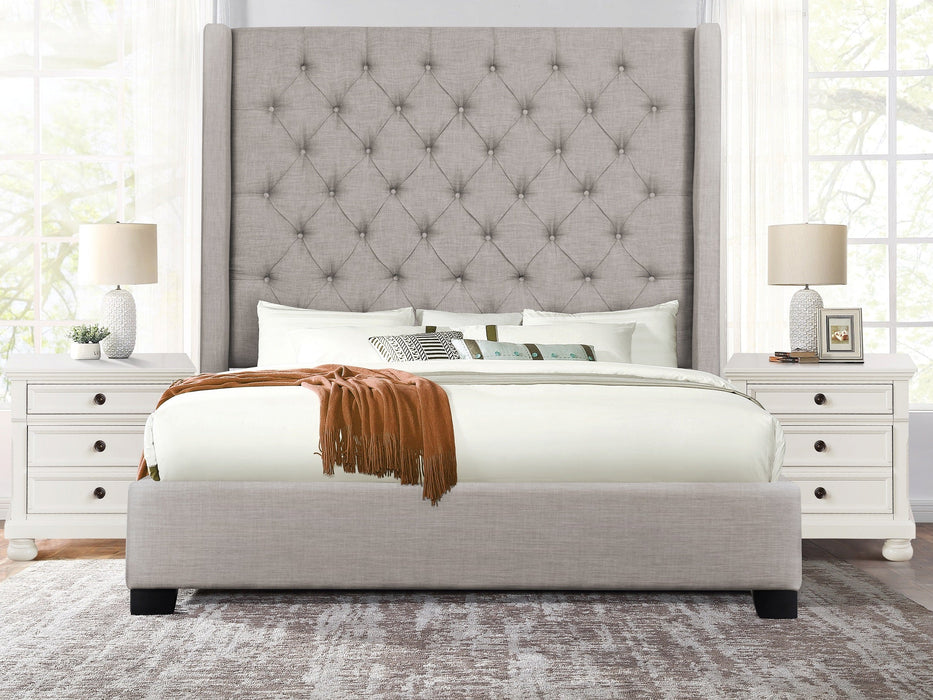 Melody Gray King Upholstered Bed