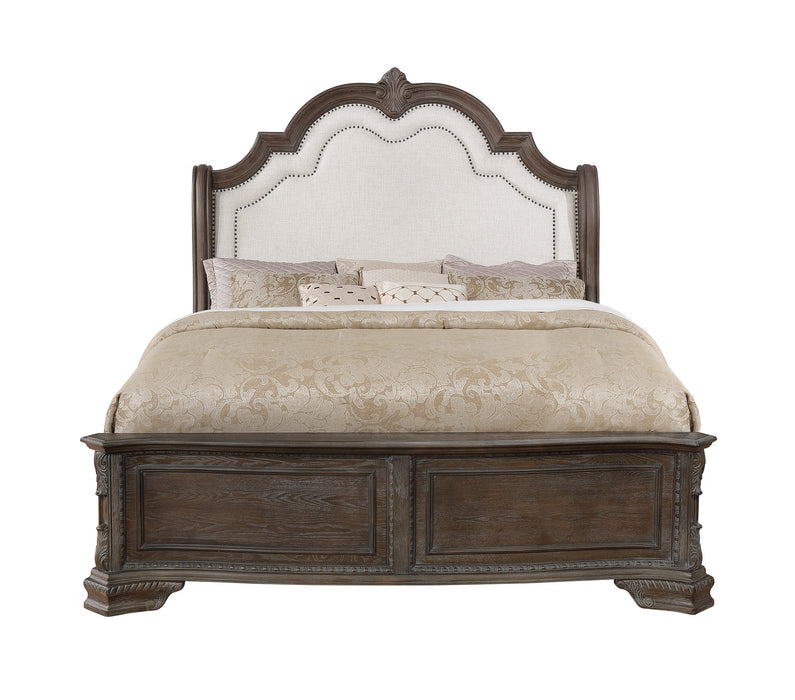 Sheffield Antique Gray Upholstered Panel Bedroom Set