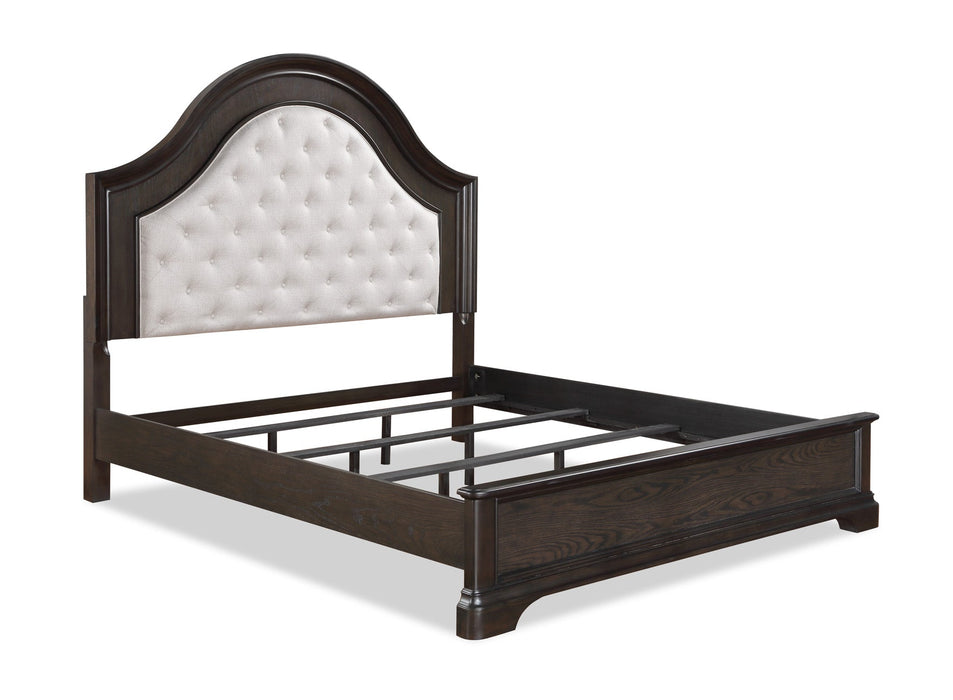 Duke Grayish Brown King Upholstered Panel Bed