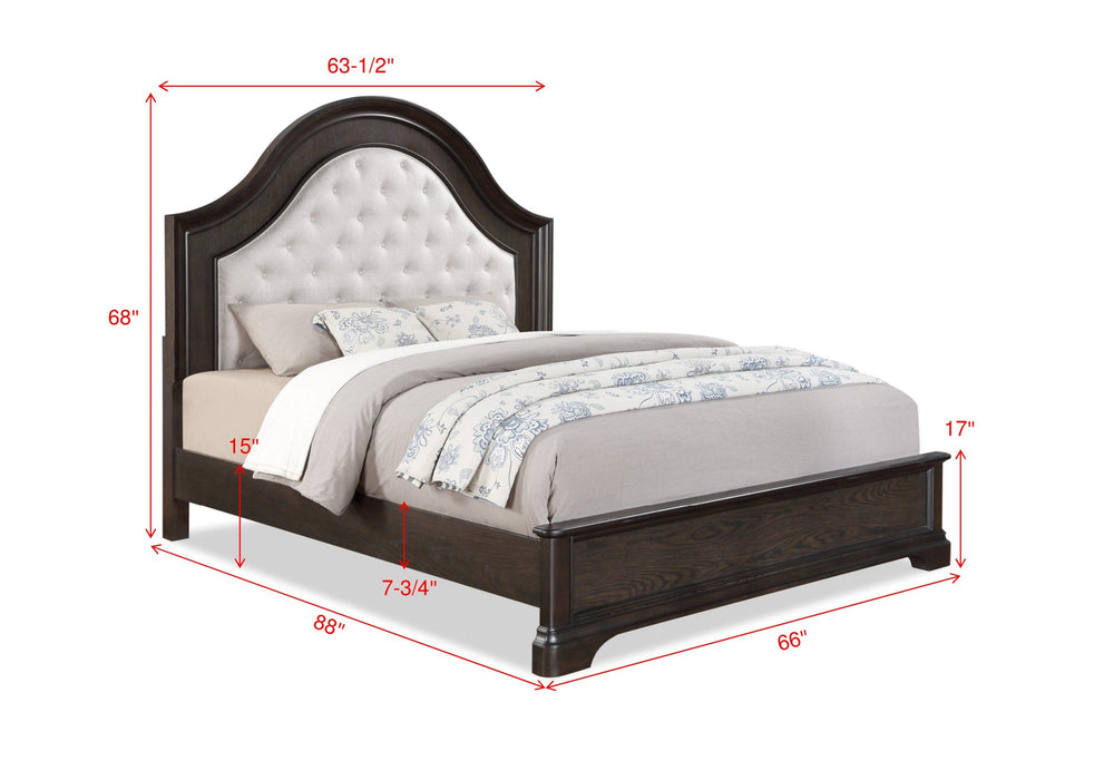 Duke Grayish Brown Queen Upholstered Panel Bed