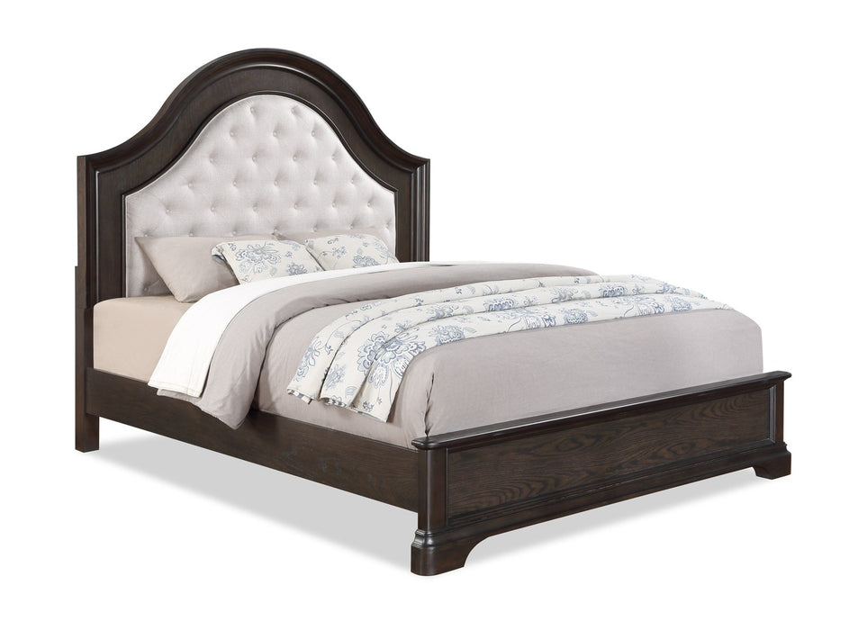 Duke Grayish Brown King Upholstered Panel Bed