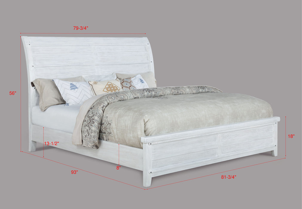 Maybelle White King Sleigh Bed