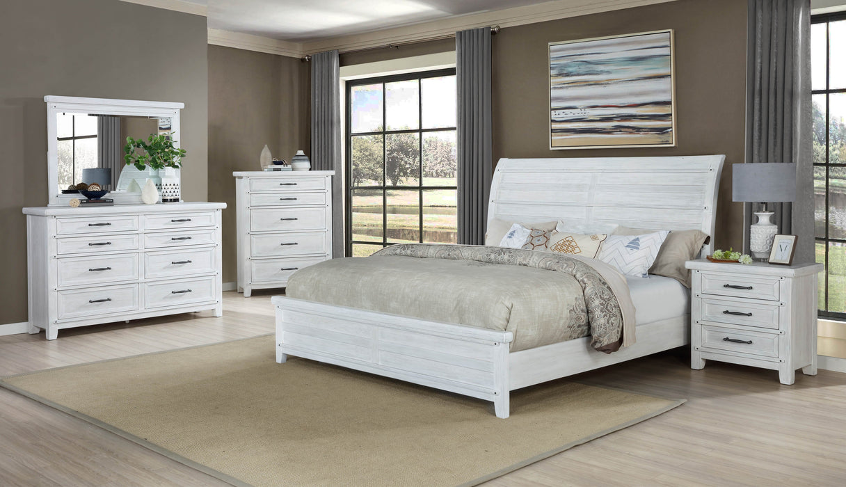 Maybelle White Queen Sleigh Bed