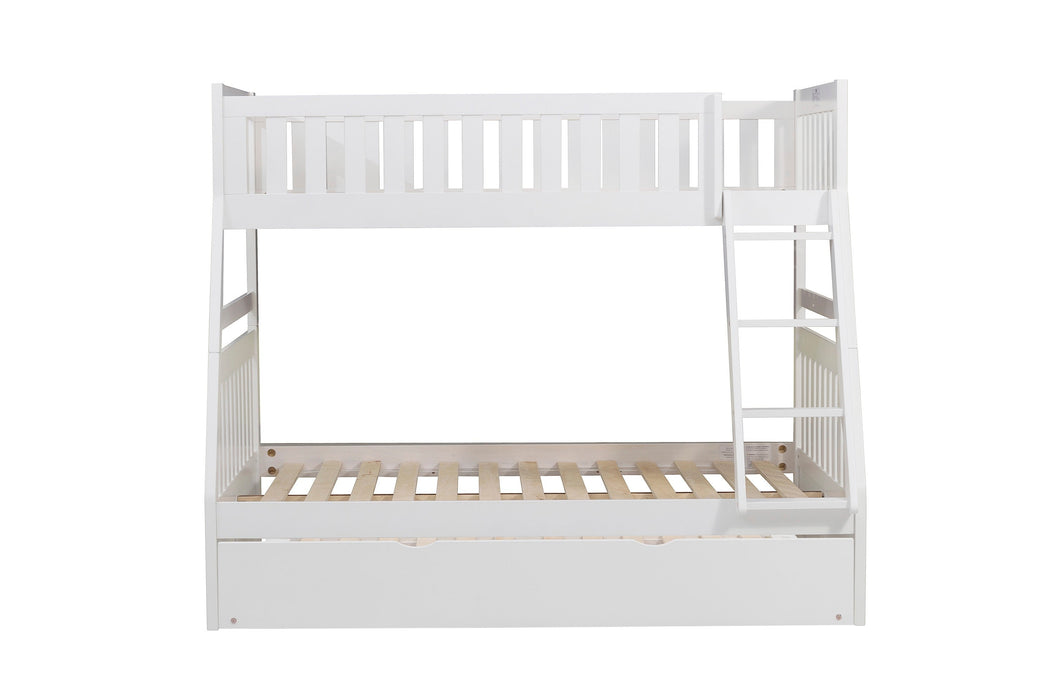 Galen White Twin/Full Bunk Bed with Twin Trundle