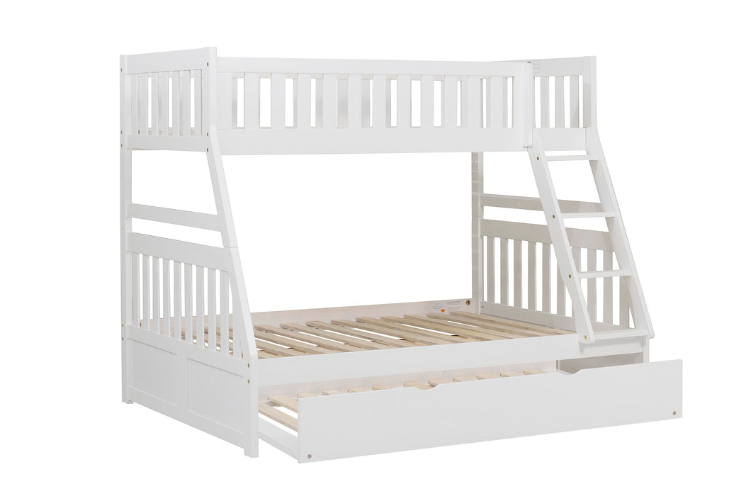 Galen White Twin/Full Bunk Bed with Twin Trundle