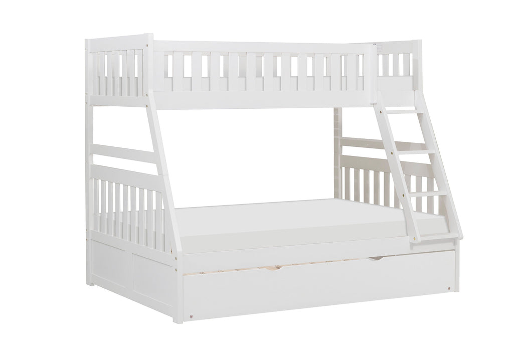 Galen White Twin/Full Bunk Bed with Twin Trundle