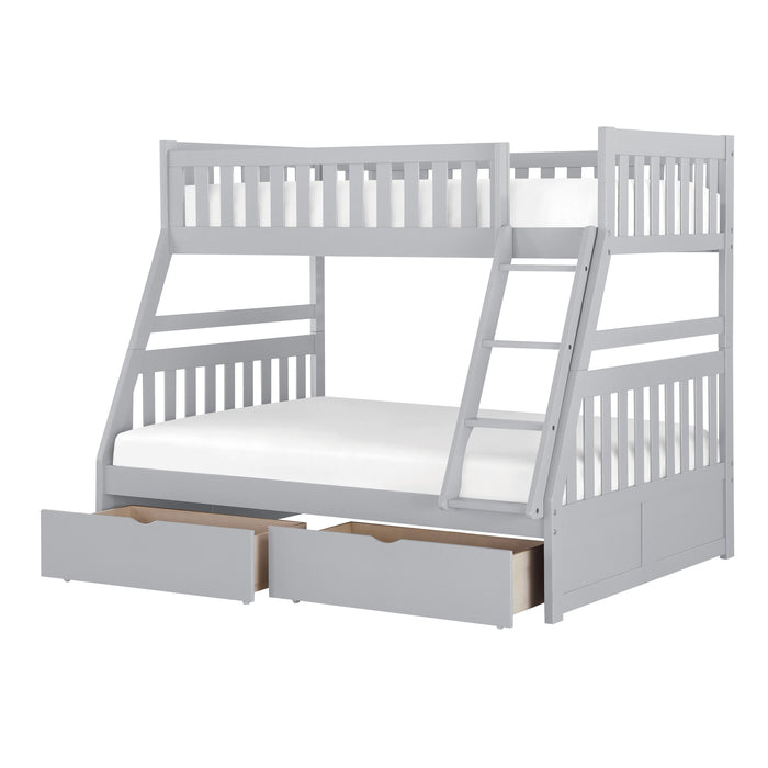 Orion Gray Twin/Full Bunk Bed with Storage Boxes