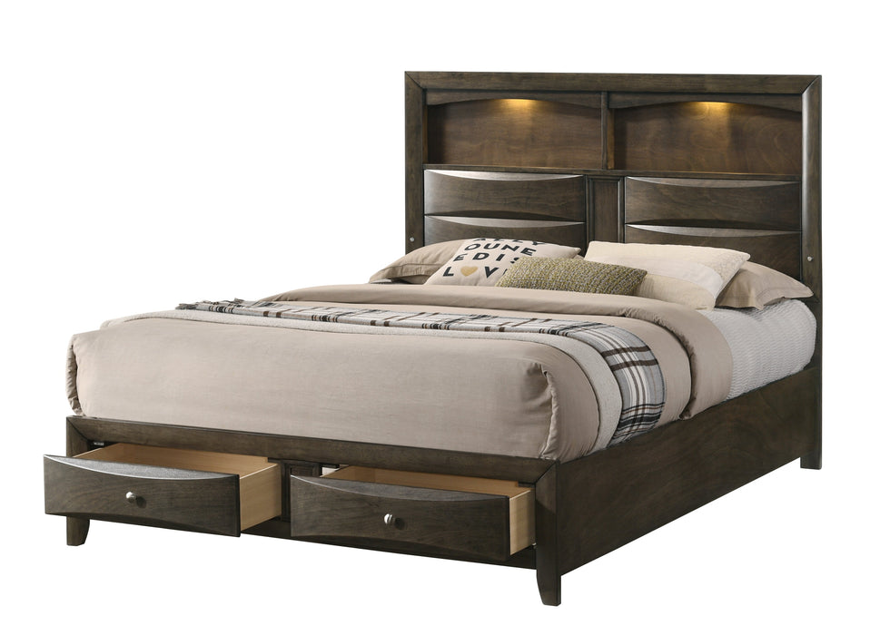 Fallon Gray LED Storage Platform Bedroom Set