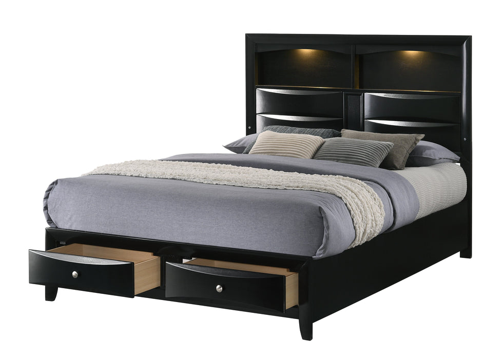 Fallon Black LED Storage Platform Bedroom Set