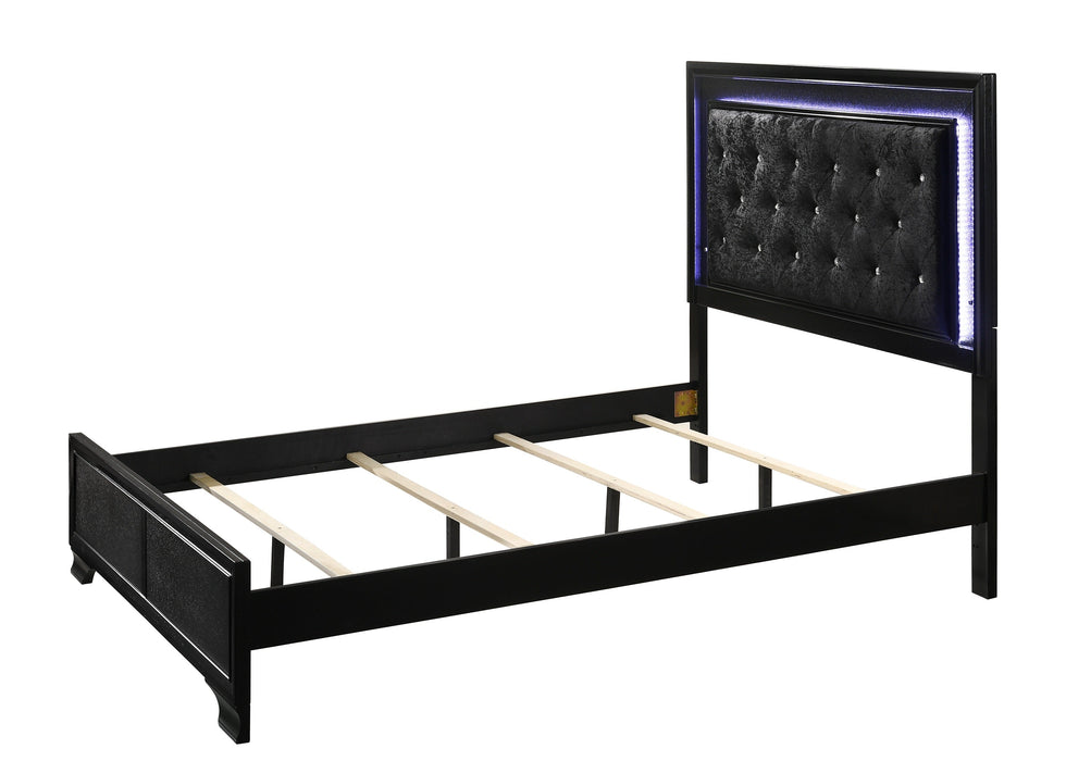 Micah Black LED Upholstered Panel Youth Bedroom Set