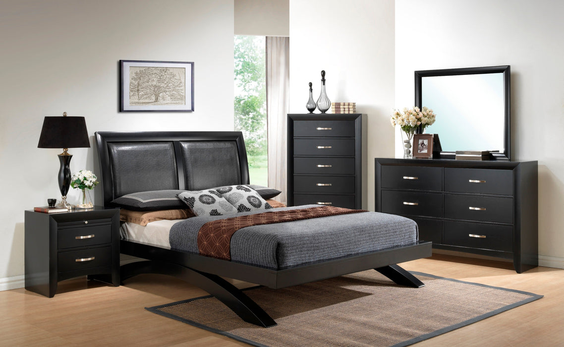 Galinda Black Queen Arch Platform Bed