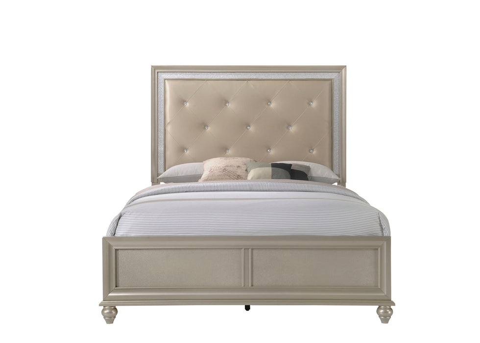 Lila Champagne Upholstered Panel Bedroom Set