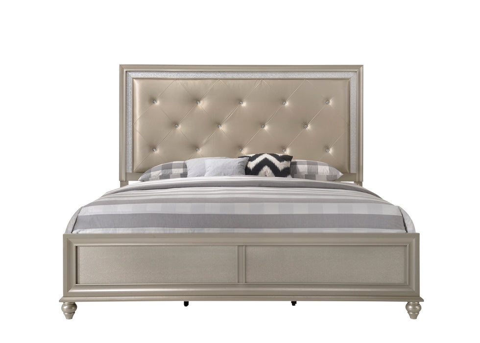 Lila Champagne Upholstered Panel Bedroom Set