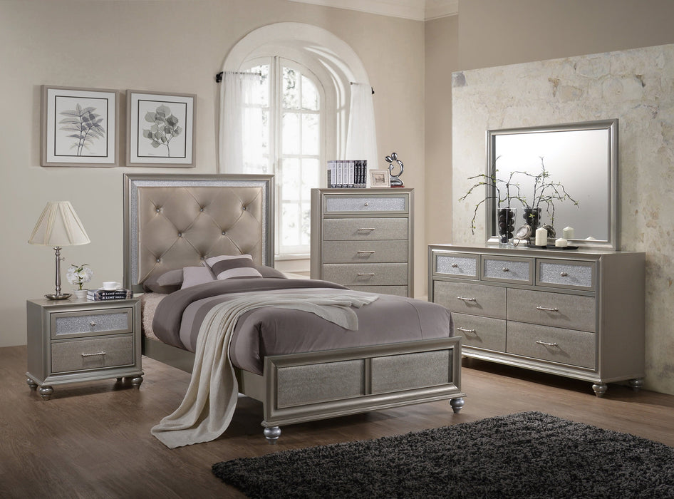 Lila Champagne Upholstered Panel Youth Bedroom Set