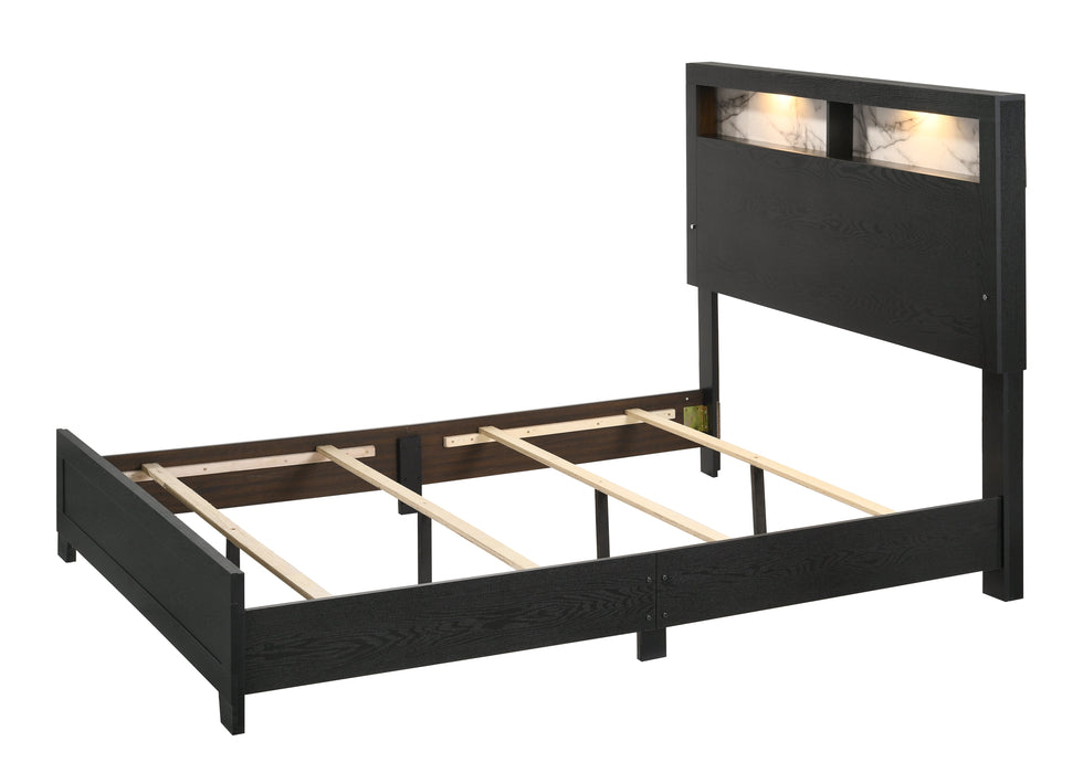 Cadence Black LED Panel Bedroom Set