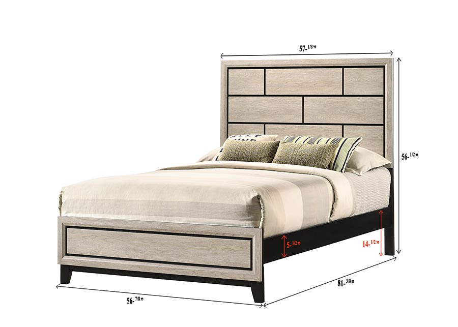 Akerson Chalk Full Panel Bed