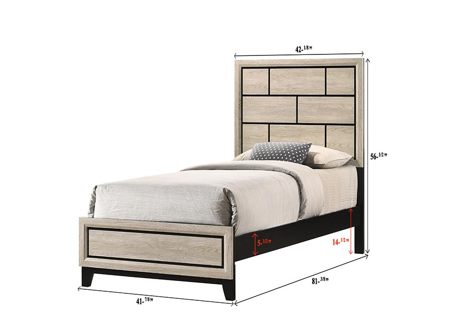 Akerson Gray Twin Panel Bed