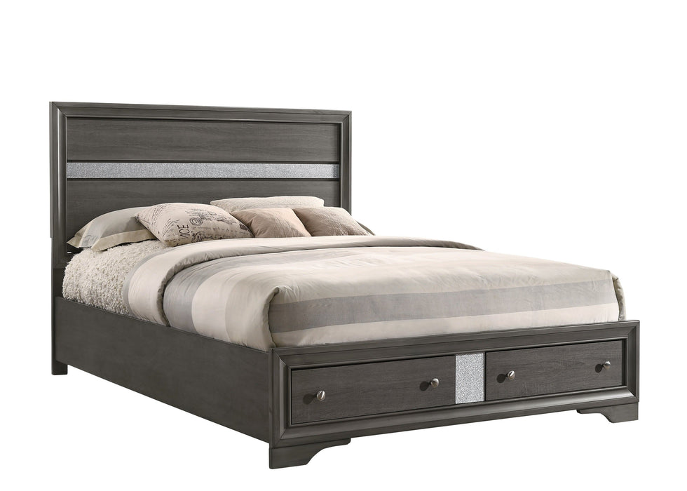 Regata Gray/Silver King Storage Platform Bed