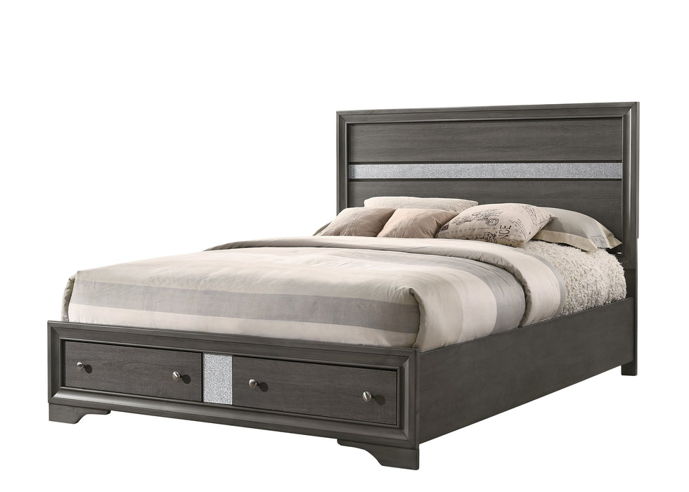 Regata Gray/Silver Storage Platform Bedroom Set